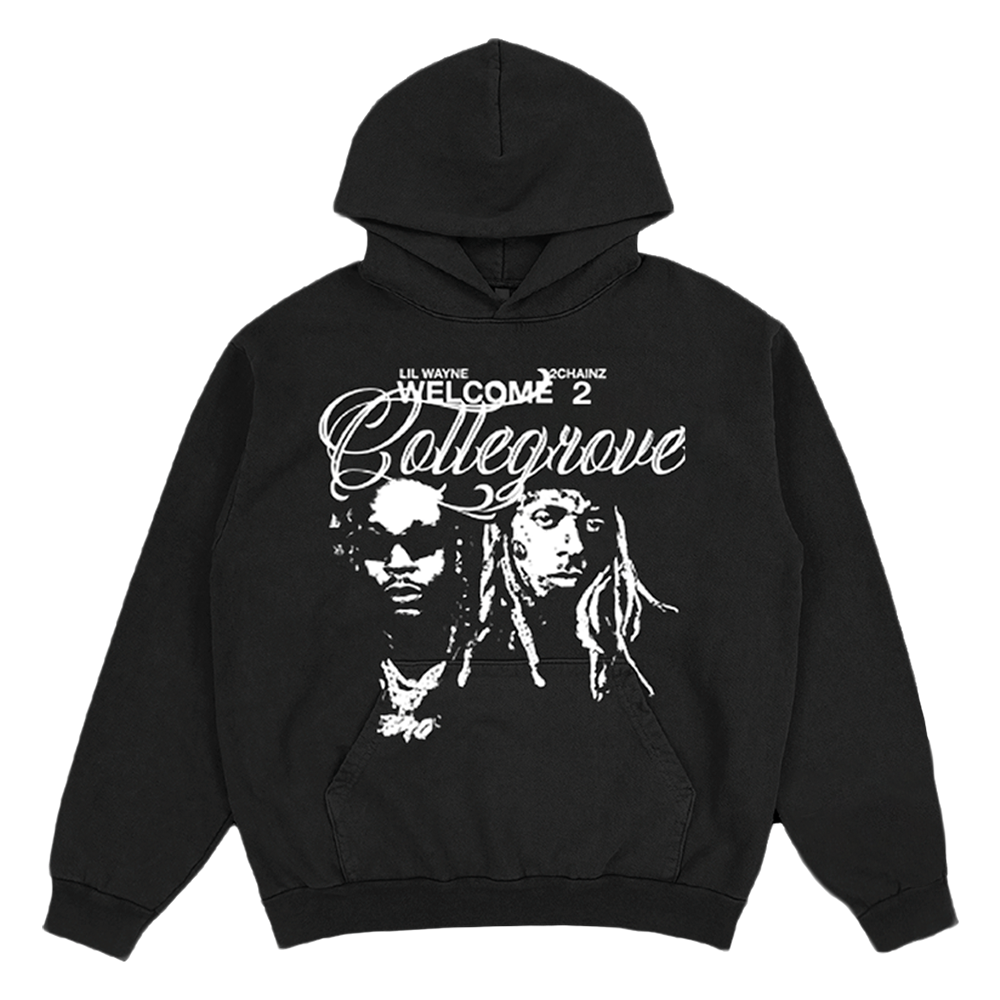 Collegrove Photo Hoodie on Black LIL WAYNE