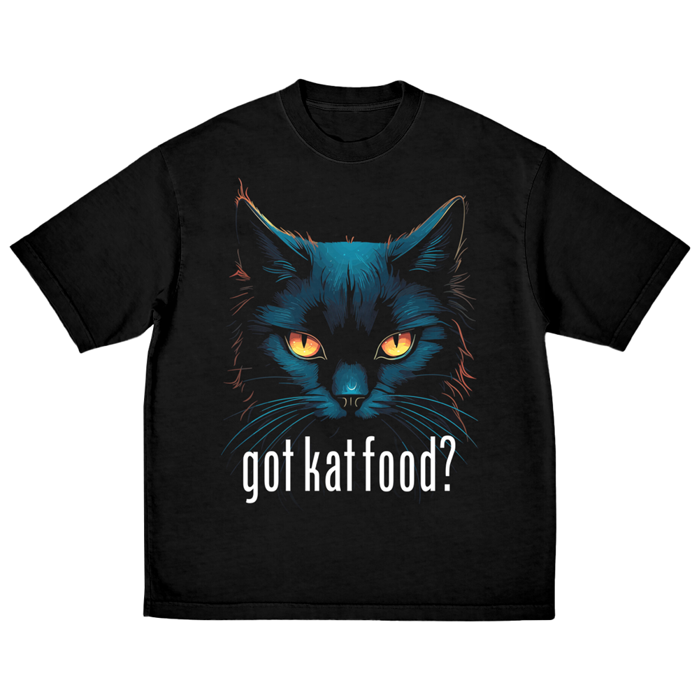 Got Kat Food Black T-Shirt Front