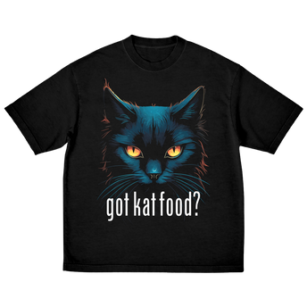 Got Kat Food Black T-Shirt Front