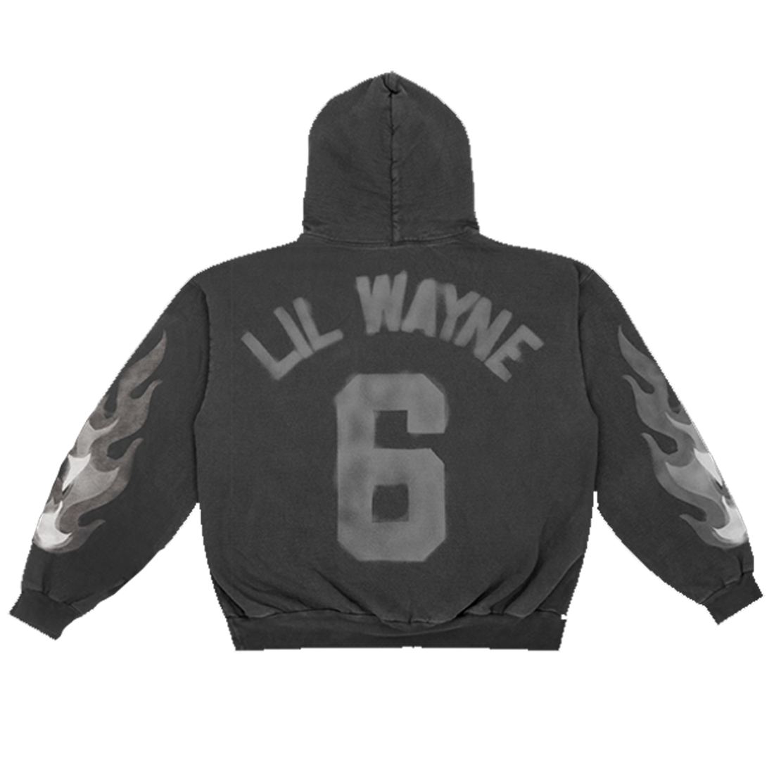 N.O. Black Flames Hoodie Back