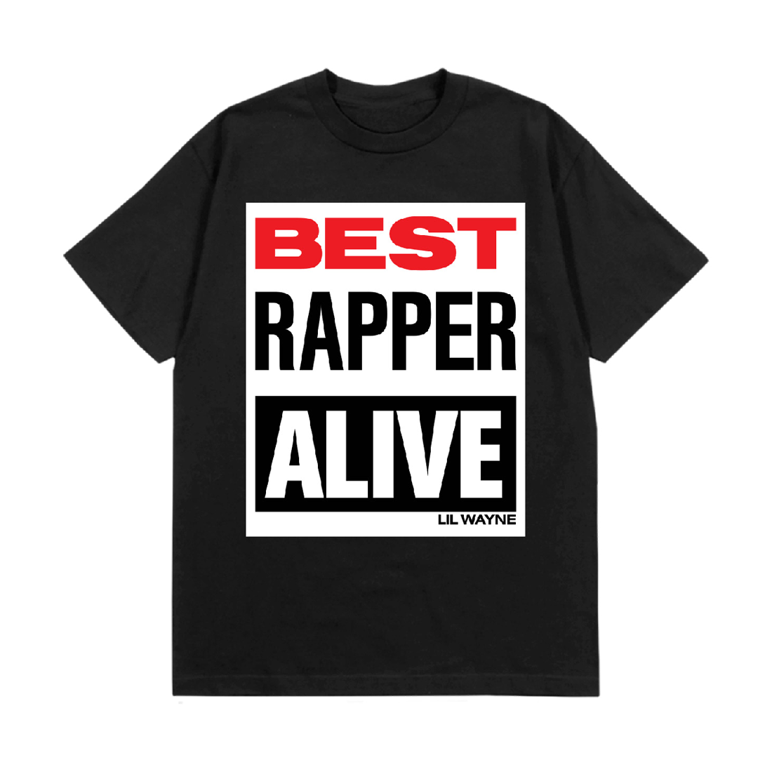 Black Rapper Tee BEST RAPPER ALIVE BLACK T-SHIRT - LIL WAYNE